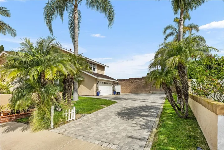 Beautiful pavers on the long driveway.