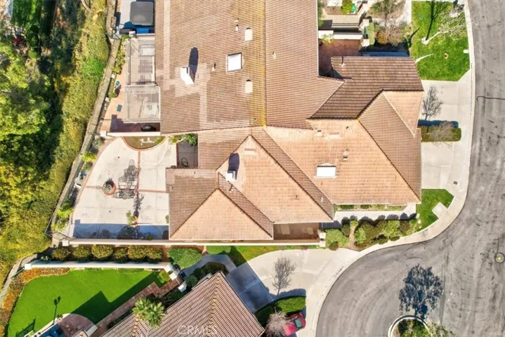 Aerial view highlights the massive trophy lot this home offers.