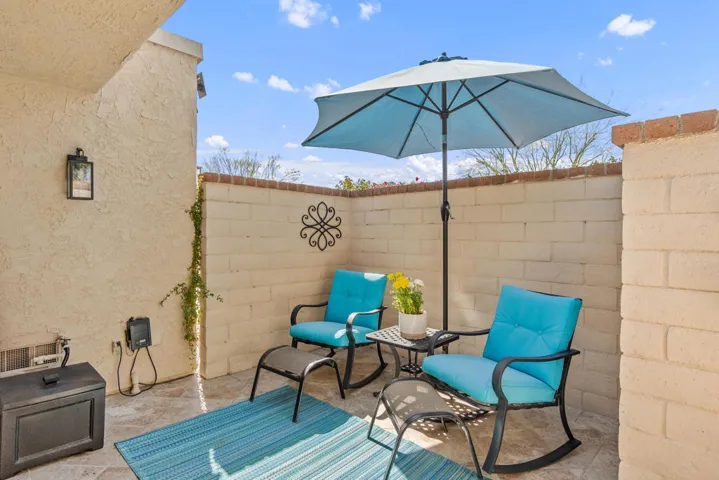 Paseo C Outside Front Patio Sitting Area
