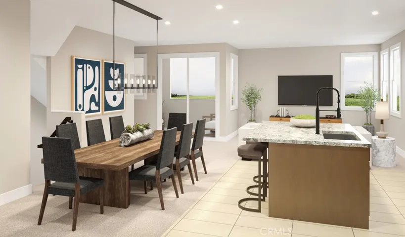 Dinning Room with Kitchen Island
