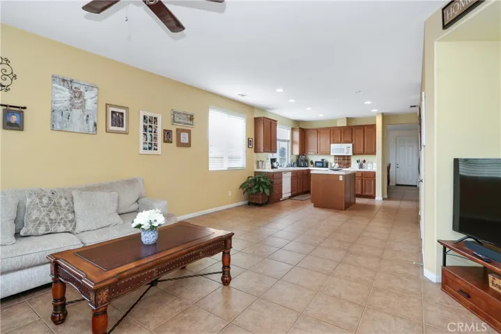 Family room looking towards kitchen