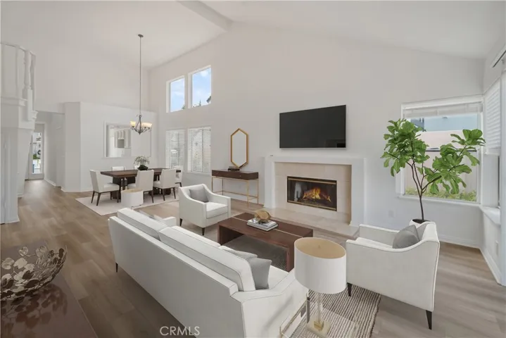 Family room open to dining room-virtually staged