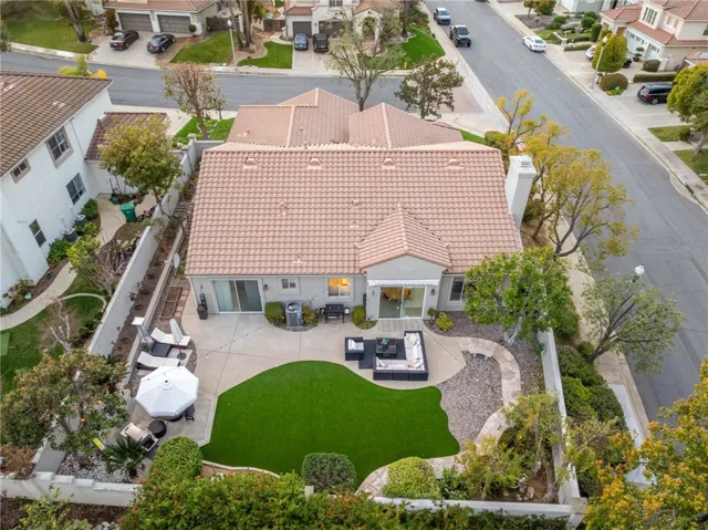 Aerial photo of the backyard.