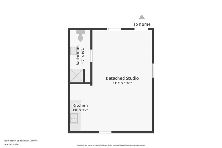 Floor Plan of Bonus Studio and Restroom