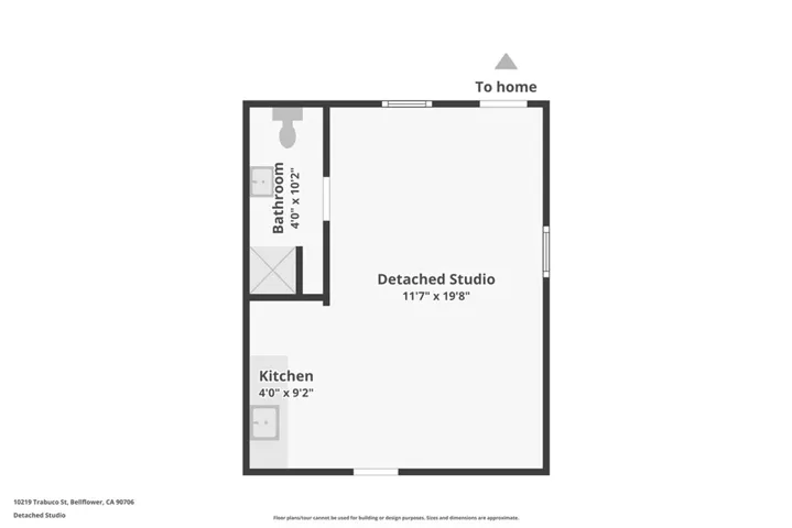 Floorplan of Bonus Studio & Restroom
