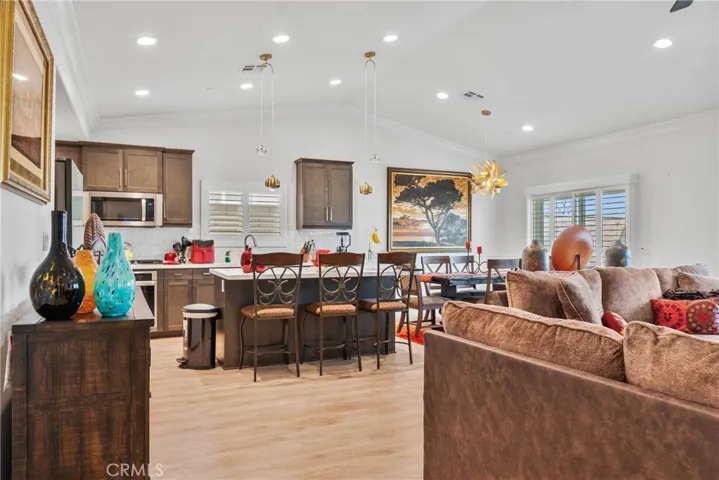 View of Kitchen flow from Living Room