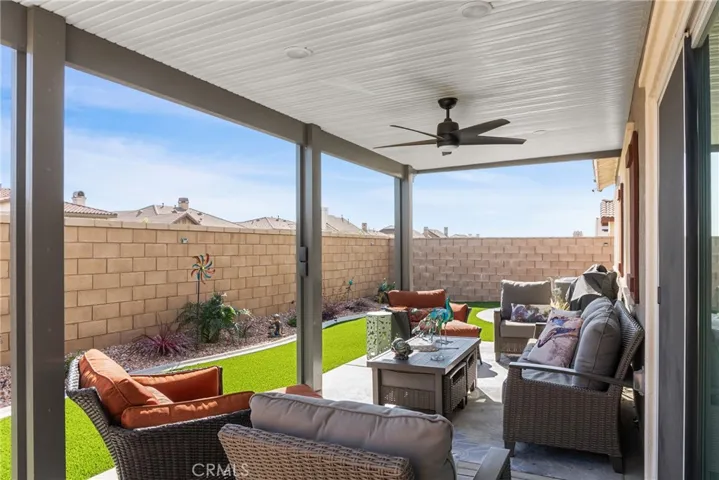 Under the covered patio