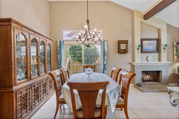Dining room looking out through the slider to side yard area.