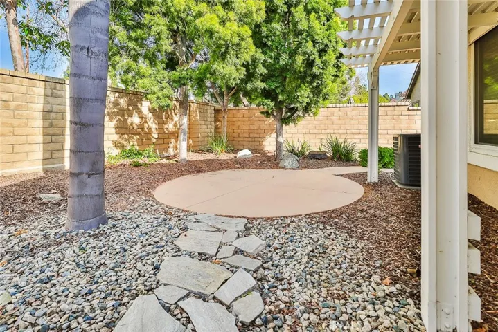 back yard looking at sitting area