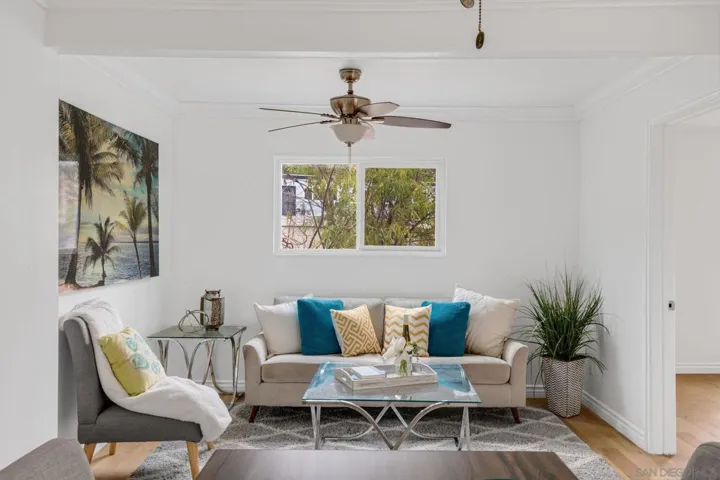 This is the corner of the open living area that is perfect for the seating space.