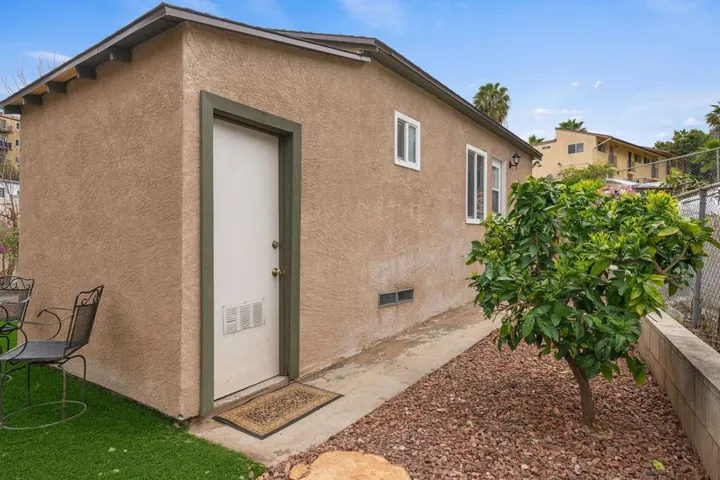 This is the side of the house where the laundry room is located.