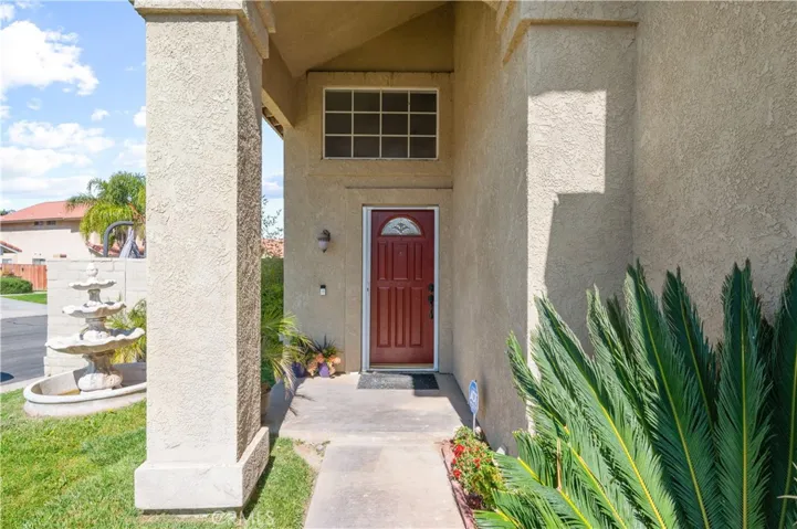 Covered front door entrance