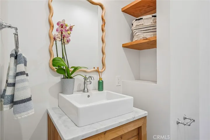 Powder room located on first floor.