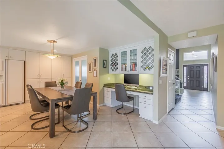 Built-In Desk Area with Wine Rack