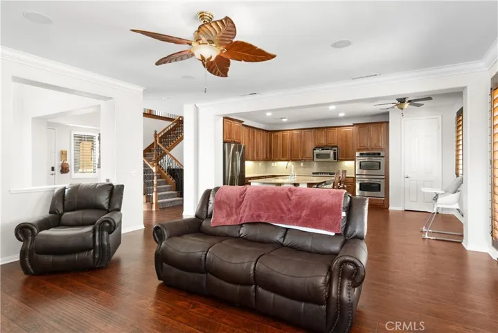 Family room open to kitchen