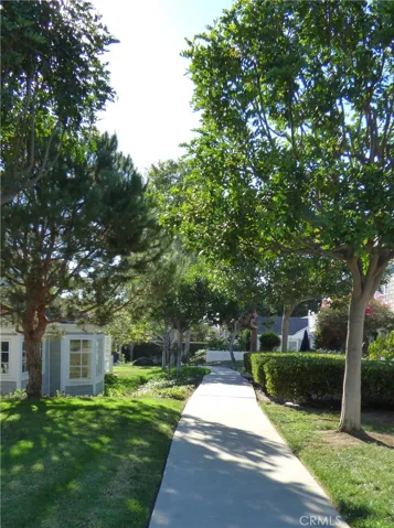Lush green walkways throughout the community.
