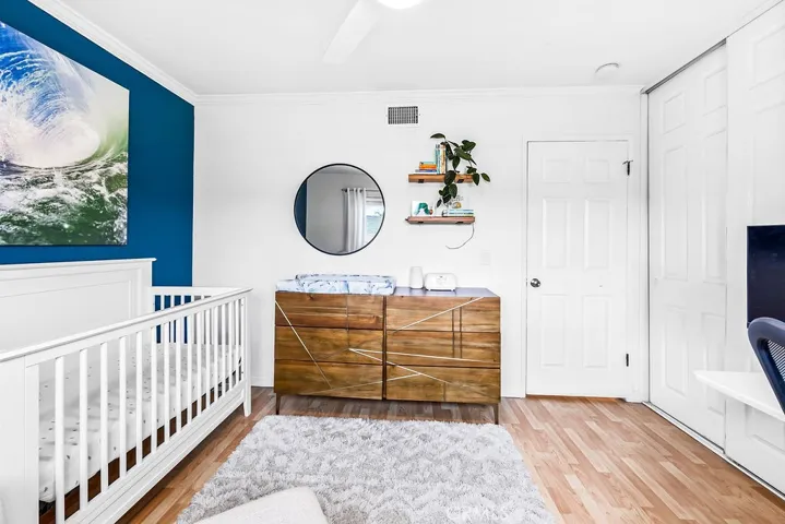 Second bedroom has a closet for storage space