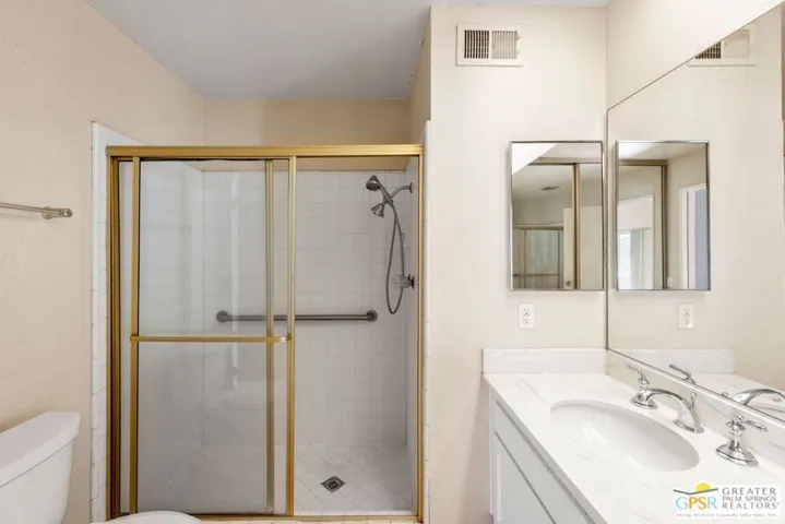 Step in shower main bathroom