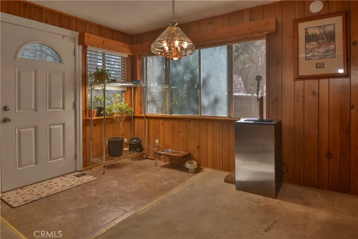 Kitchen door to deck that overlooks the stream
