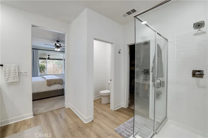 Large walk-in closet in bathroom