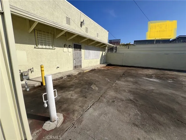 Rear door entrance to parking