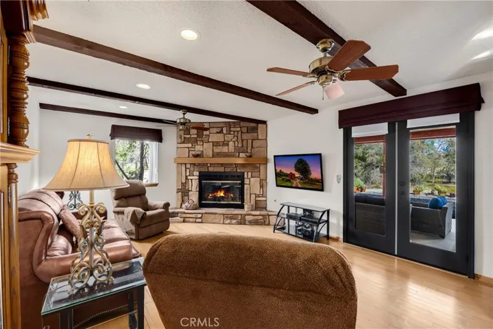 Family Room with French Doors to the Covered Patio