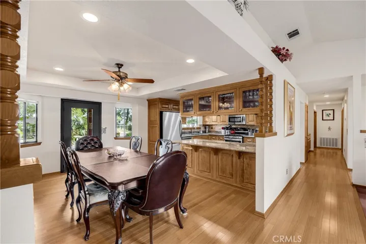Formal Dining Room has several windows & patio access
