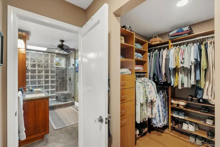 Stay well organized in this walk-in, primary closet.