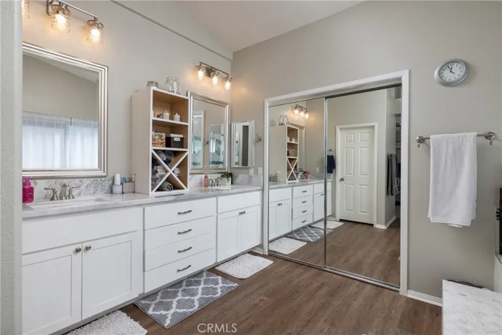 Primary bathroom with walk-in closet