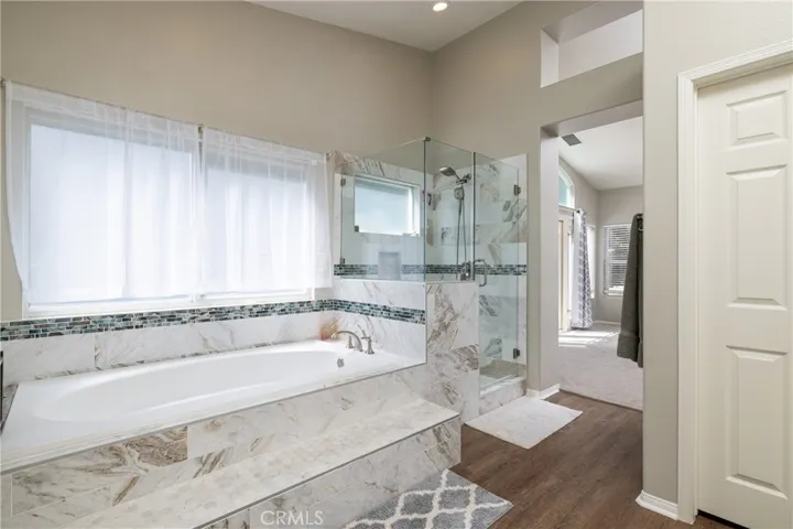 Primary bathroom with over sized tub