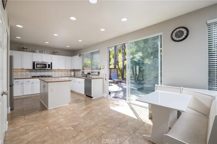 View from family room to kitchen