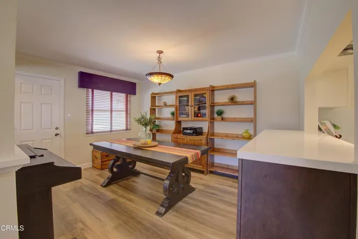 Dining Room features buffet bar.