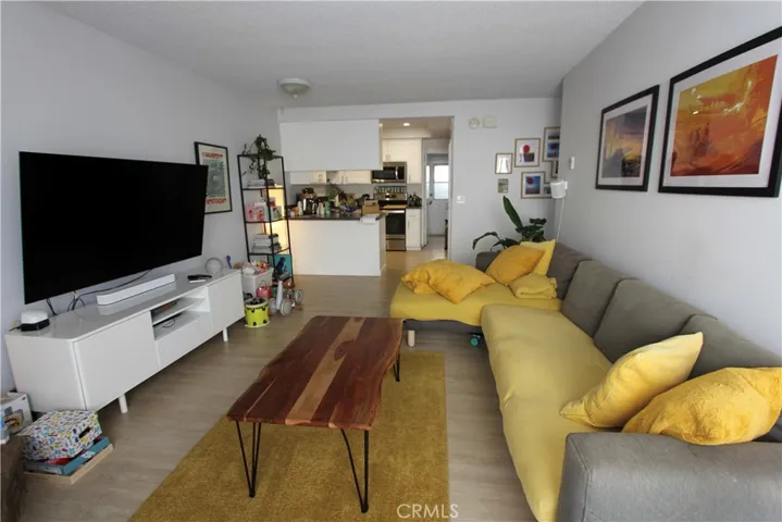 Living room looking into kitchen