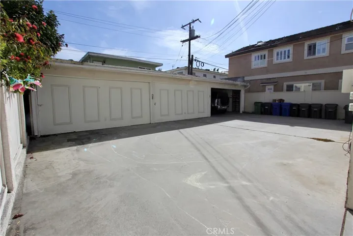 Lots of space to pull in and out of the garages.