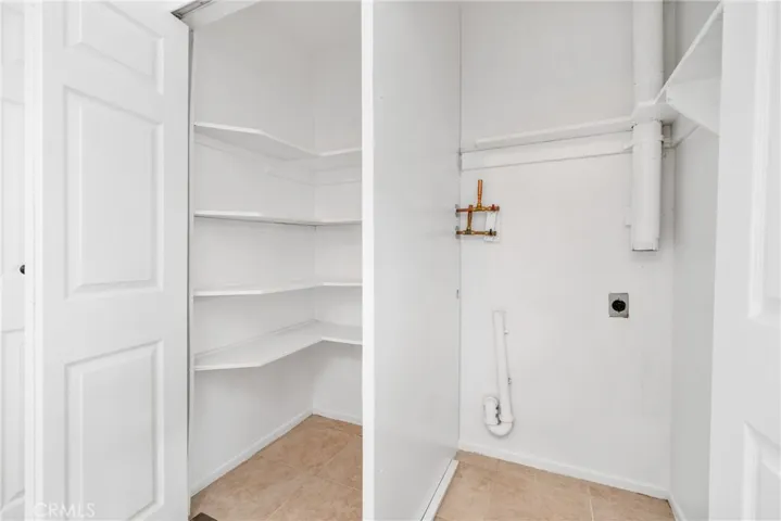 Laundry closet ready for a stackable washer/dryer