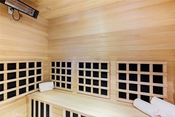 Infrared sauna in closet.