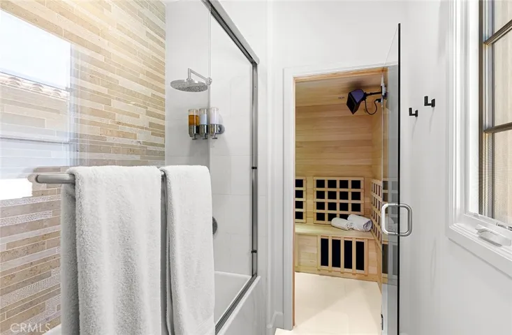 Full bath / infrared sauna in closet (gym suite)