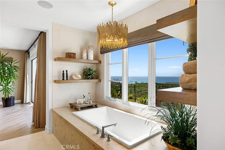 Walk-in shower view.