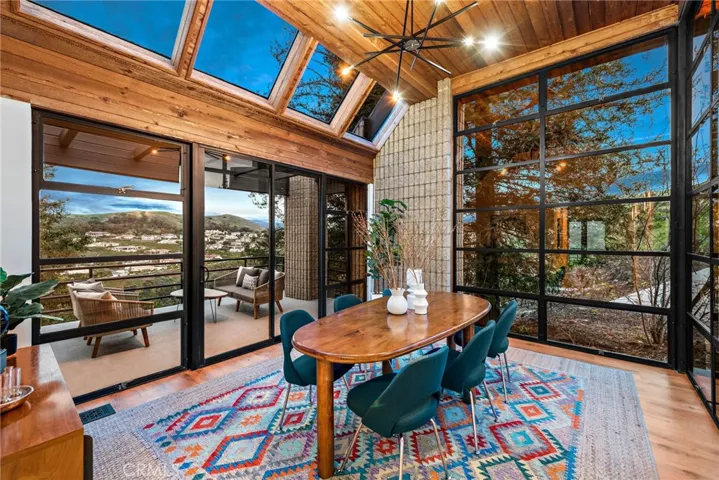 dining room with patio and expansive views