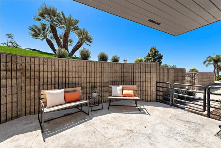 Private patio off the main level living room