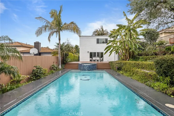 Lower backyard with palm tree and banana tree. Yes it already has bananas:):)