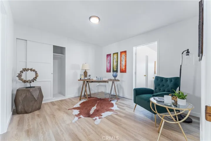 Originally the 3rd bedroom in the house however staged as an office as it has the doorway to access the primary bedroom