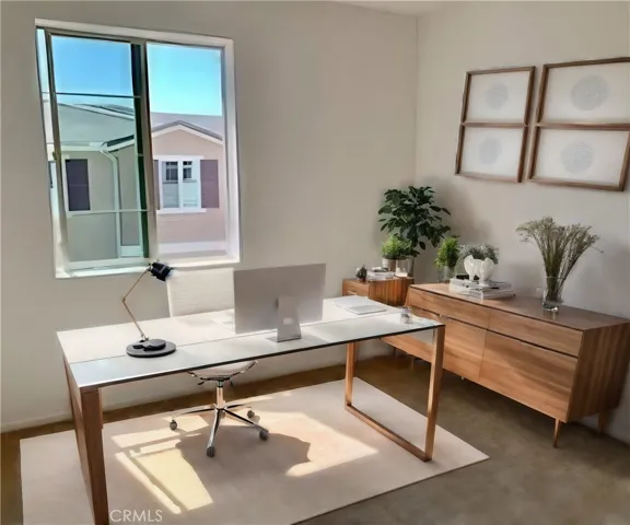 virtual staged 2nd Bedroom as Home Office