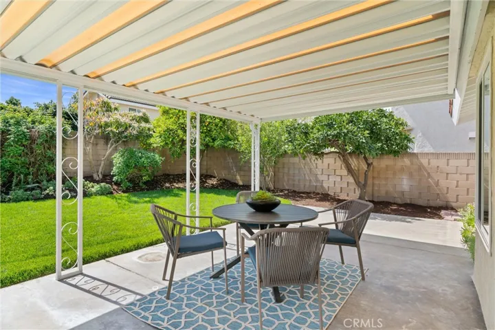 Imagine for a second, enjoying a meal or some time under this covered backyard patio.