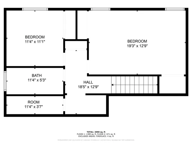 Upstairs layout & floorplan.