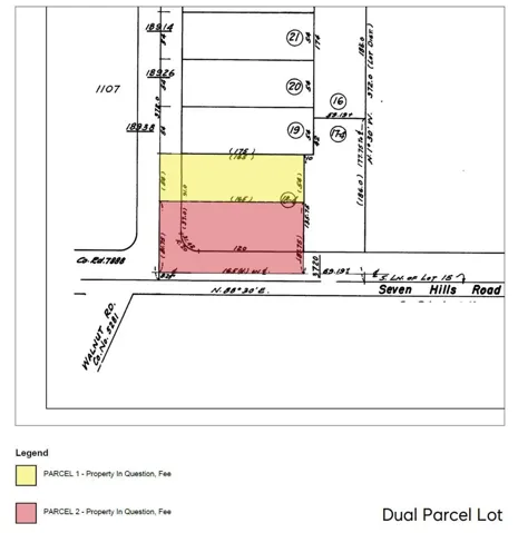 Parcel Map - Lot is dual parcel