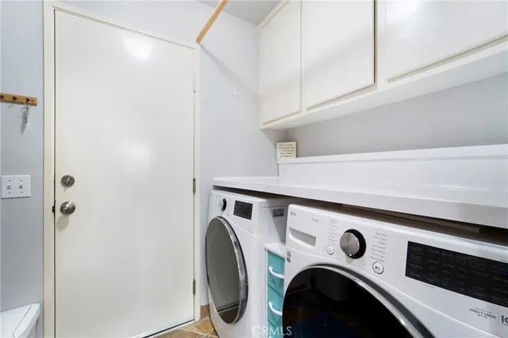 Separate laundry room includes the washer and dryer.