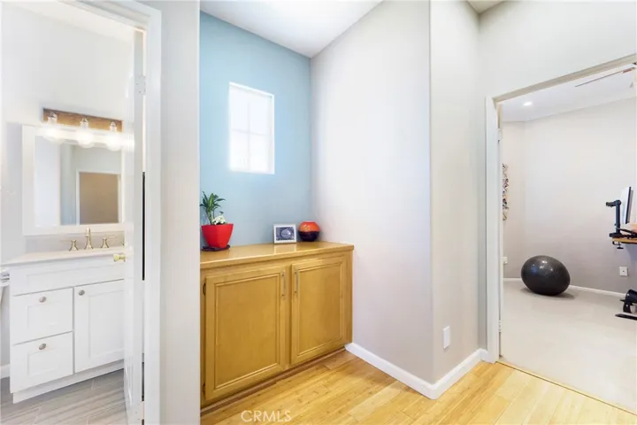 Upstairs boasts great storage as well.