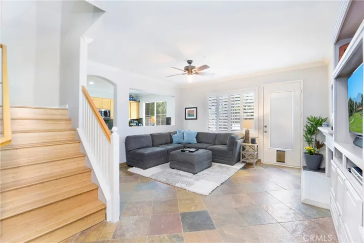 Bamboo wood flooring spans the upstairs.