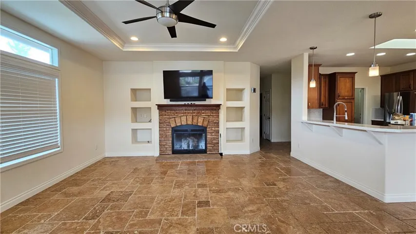 Living room and kitchen bar